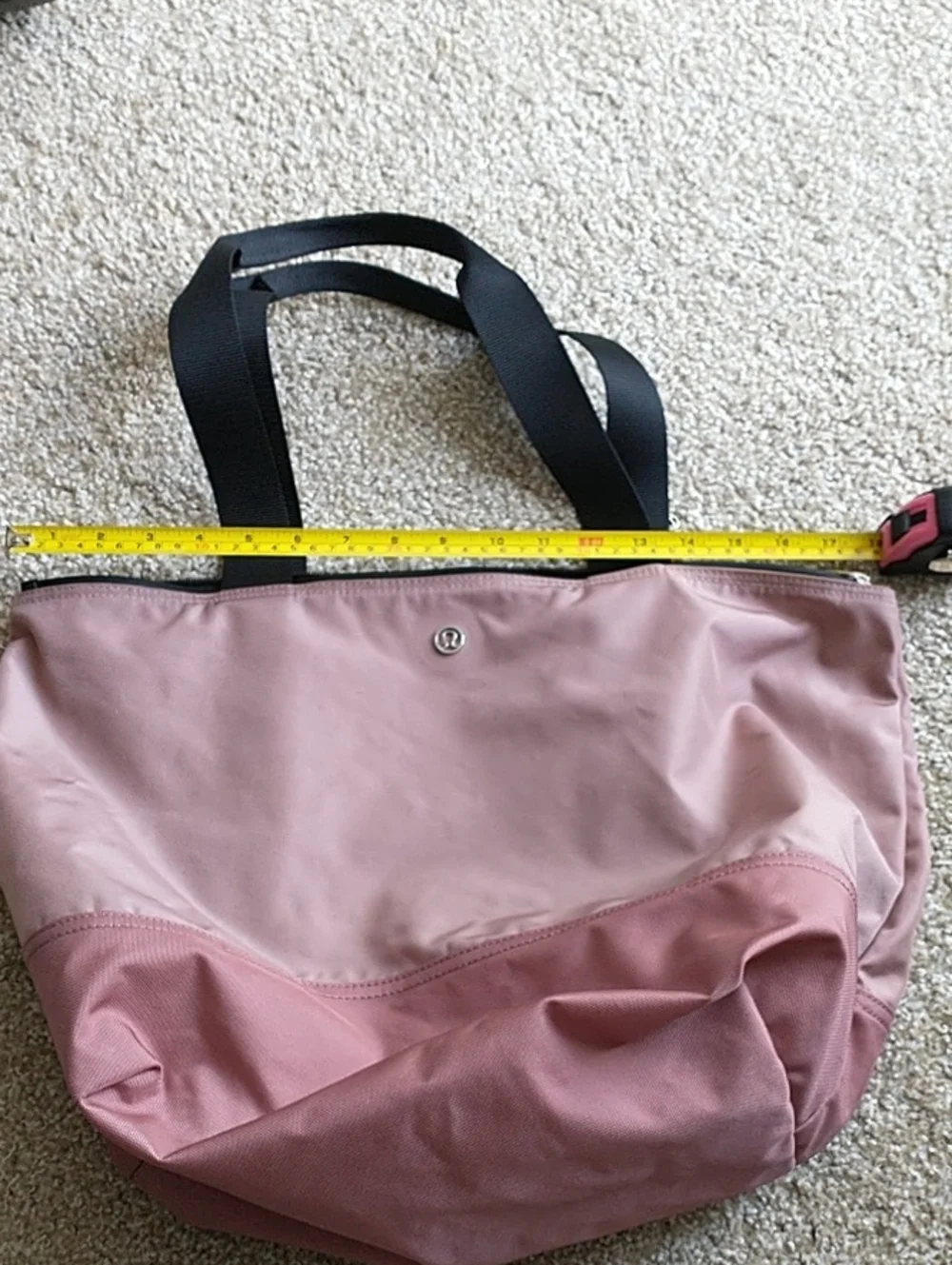 lululemon athletica Blush Pink Tote with Black Straps